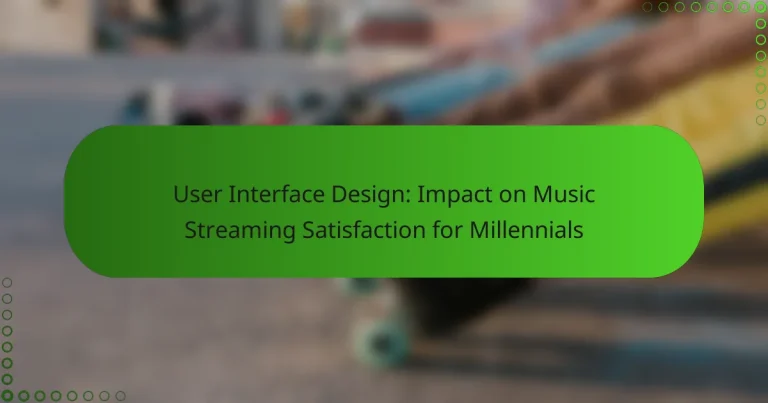 User Interface Design: Impact on Music Streaming Satisfaction for Millennials