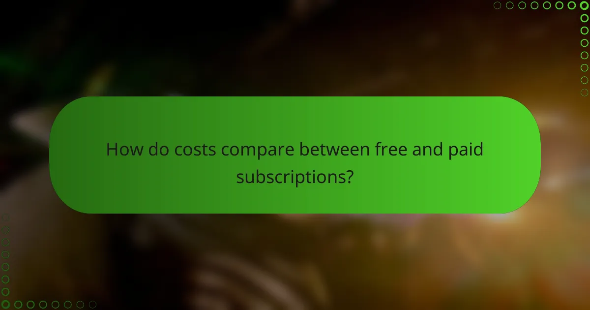 How do costs compare between free and paid subscriptions?