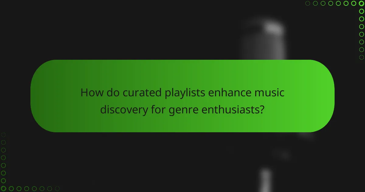 How do curated playlists enhance music discovery for genre enthusiasts?