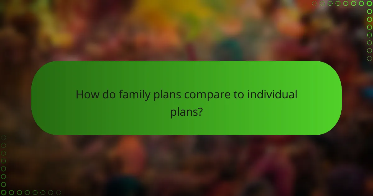 How do family plans compare to individual plans?