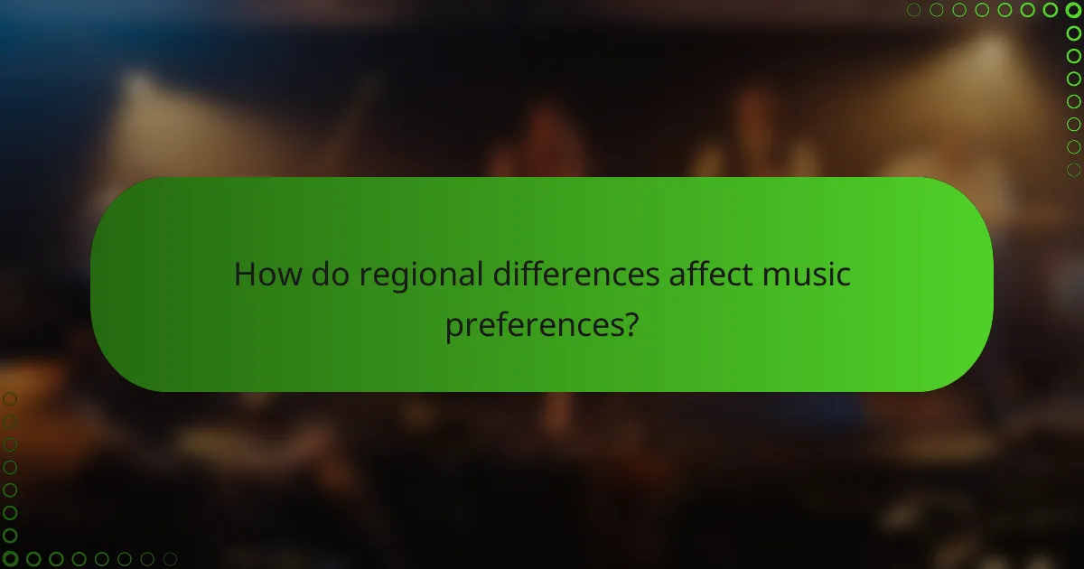 How do regional differences affect music preferences?