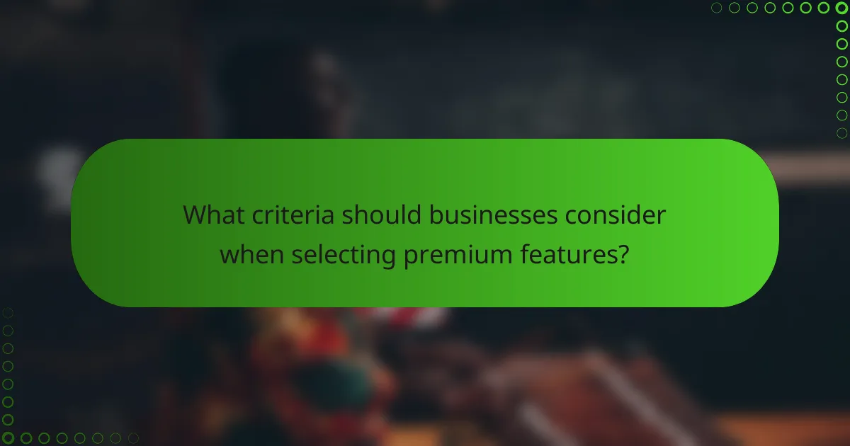 What criteria should businesses consider when selecting premium features?