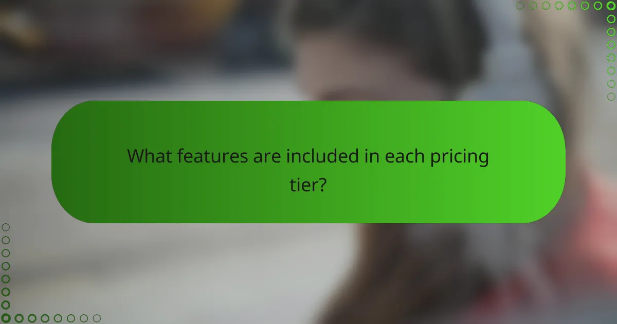 What features are included in each pricing tier?