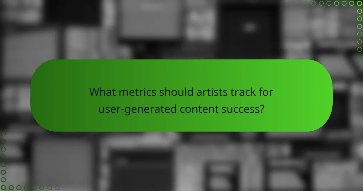 What metrics should artists track for user-generated content success?
